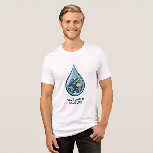 Save Water Save Life トライブレンドＴシャツ (正面全面)