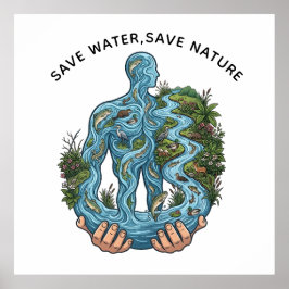 Save Water Save Nature Eco-Conscious Environmental ポスター