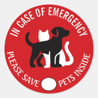 SAVE YOUR PET IN CASE OF EMERGENCY!   Sticker ラウンドシール