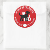 SAVE YOUR PET IN CASE OF EMERGENCY!   Sticker ラウンドシール (バッグ)