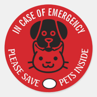 SAVE YOUR PET IN EMERGENCY! Alert First Responders ラウンドシール