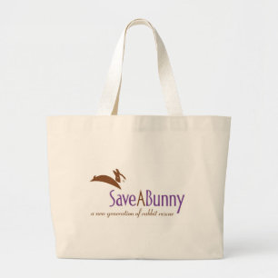 SaveABunnyのロゴ ラージトートバッグ