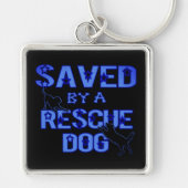 Saved By A Rescue Dog Blue Logo Key Chain キーホルダー (正面)