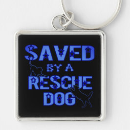 Saved By A Rescue Dog Blue Logo Key Chain キーホルダー