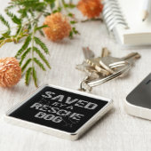 Saved By A Rescue Dog Silver Logo Key Chain キーホルダー (側面)