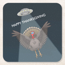 Saved By Aliens Before Thanksgiving Day スクエアペーパーコースター