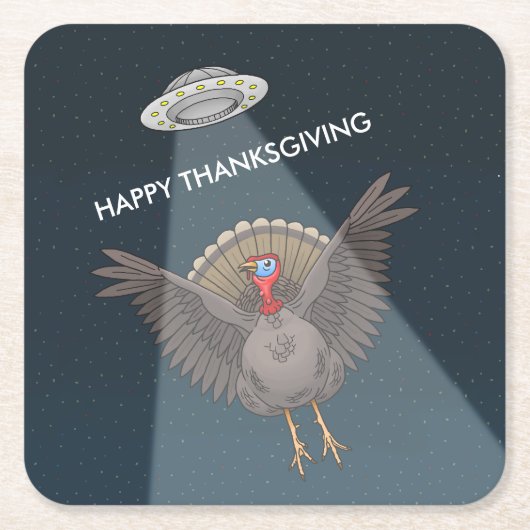 Saved By Aliens Before Thanksgiving Day スクエアペーパーコースター (正面)