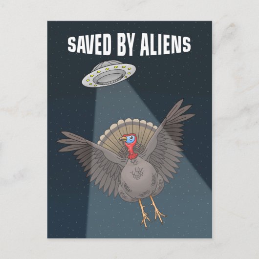Saved By Aliens on Thanksgiving シーズンポストカード (正面)