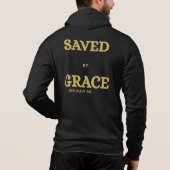 Saved By Grace キリスト教フーディー - 信仰ストリートウェア パーカ (裏面)