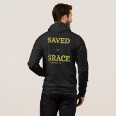 Saved By Grace キリスト教フーディー - 信仰ストリートウェア パーカ (裏面フル)