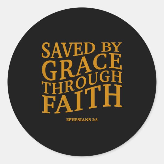 Saved By Grace Christian Jesus God Son Brother Sis ラウンドシール (正面)
