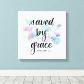Saved by grace | watercolor background  キャンバスプリント (インサイチュ (ウッドフロア))