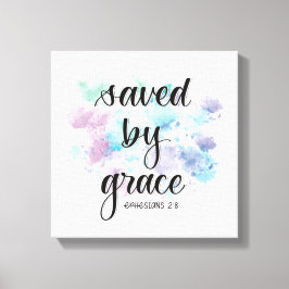 Saved by grace | watercolor background  キャンバスプリント