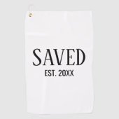 Saved Est Established Christian ゴルフタオル (正面)