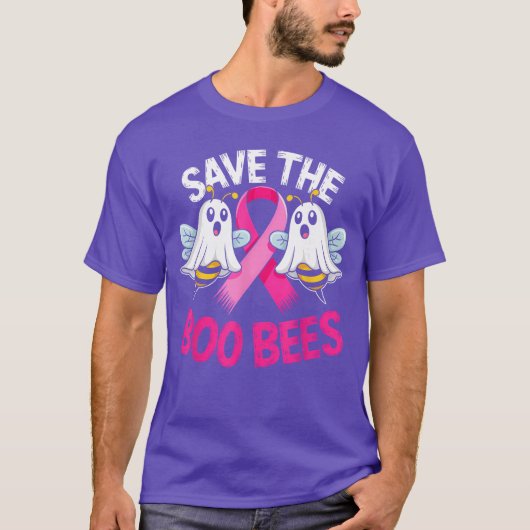 Savehe Boo Bees Funny Breast Cancer Awareness Hall Tシャツ (正面)