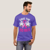 Savehe Boo Bees Funny Breast Cancer Awareness Hall Tシャツ (正面フル)