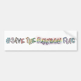 #SaveTheRainbowFlagハンドレタリングLGBTQ+の権利 バンパーステッカー