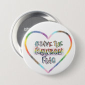 #SaveTheRainbowFlagハンドレタリングLGBTQ+の権利 缶バッジ (正面&裏面)