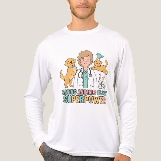 Saving Animals Is My Superpower – Funny Veterinari トライブレンドＴシャツ (正面)