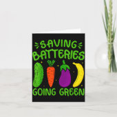 Saving Batteries Going Green Funny Inappropriate H カード (正面)