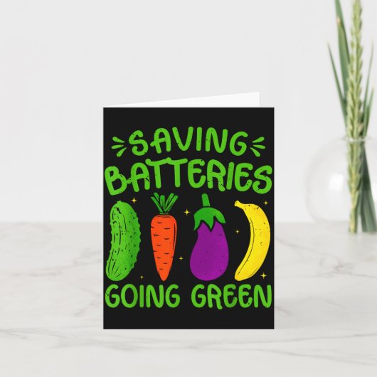 Saving Batteries Going Green Funny Inappropriate H カード (正面)