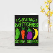 Saving Batteries Going Green Funny Inappropriate H カード (黄色い花)