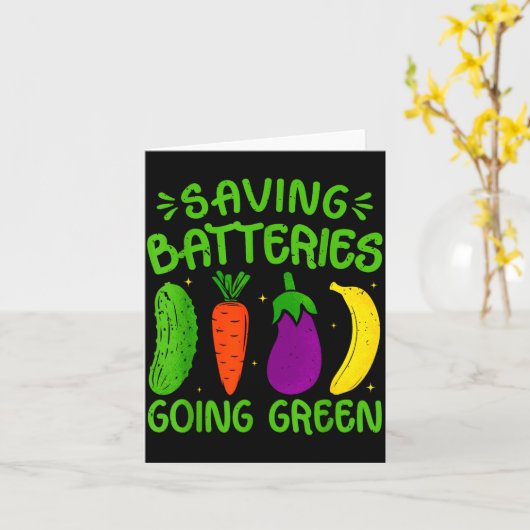 Saving Batteries Going Green Funny Inappropriate H カード (黄色い花)