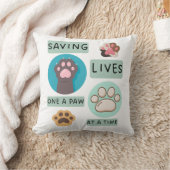 Saving Lives One Paw At A Time – Vet Animal Design クッション (ブランケット)