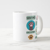 Saving Lives One Paw At A Time – Vet Animal Design ジャンボコーヒーマグカップ (正面右)
