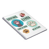 Saving Lives One Paw At A Time – Vet Animal Design ノートブック (右側)