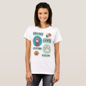 Saving Lives One Paw At A Time – Vet Animal Design Tシャツ (正面フル)