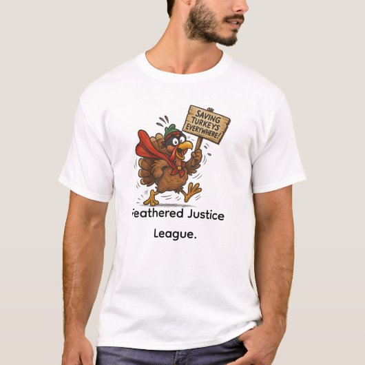 Saving Turkeys Everywhere | Funny Superhero Turkey Tシャツ (正面)