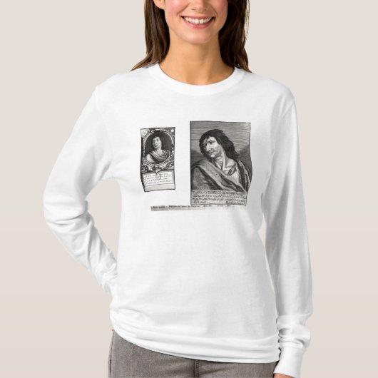 Savinien Cyrano deベルジュラックの2つのポートレート Tシャツ (正面)