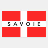 savoie州旗フランスフランスの文字名 長方形シール (正面)