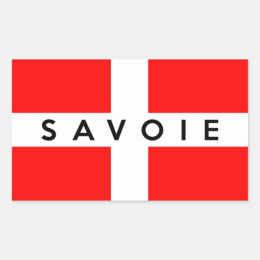 savoie州旗フランスフランスの文字名 長方形シール (正面)