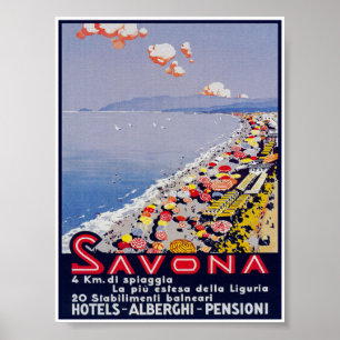 Savona Italy Vintage Travel Poster ポスター