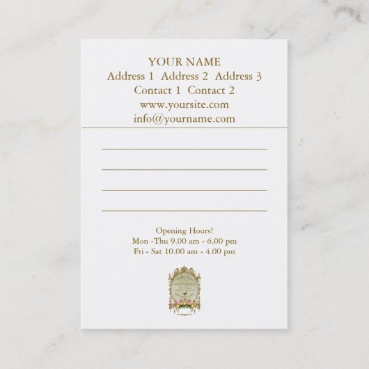 SAVONNERIE ～名刺 名刺 (裏面)