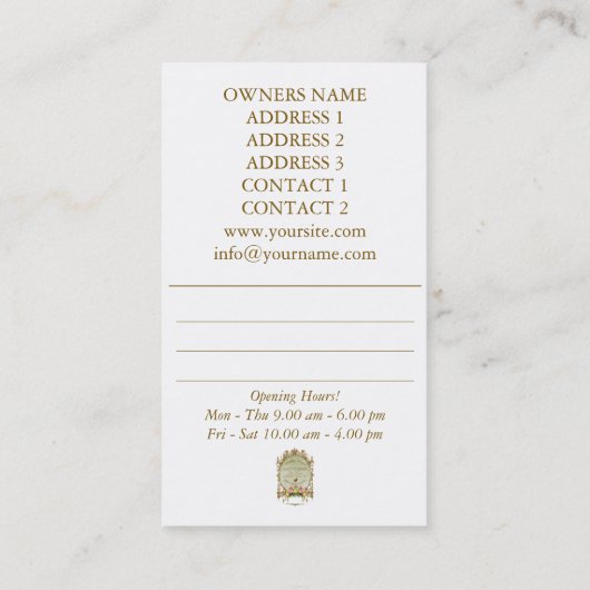 SAVONNERIE ～名刺 名刺 (裏面)