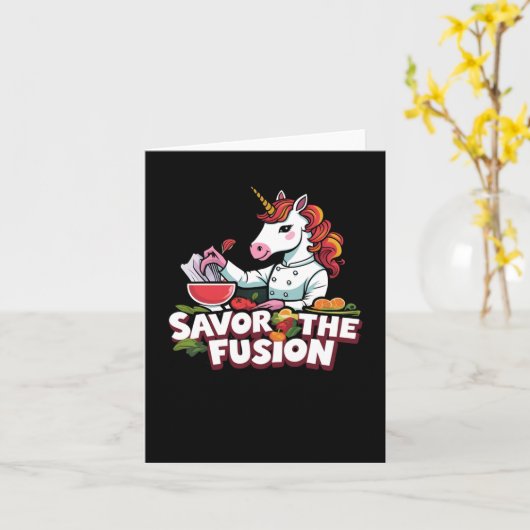 Savor The Fusion Unicorn Sticker  カード (黄色い花)