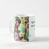 Savoure le bonheur de chaque jour, belle tasse コーヒーマグカップ (正面左)