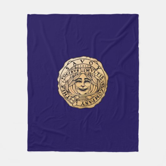 Savoy Logo blanket navy フリースブランケット (正面)