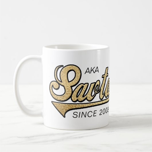 Savta/ヘブライのおじいちゃんMug「AKA Savta Since...」 コーヒーマグカップ (左)