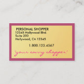 Savvy Shopper Personal Shopper Business Card 2 名刺 (裏面)