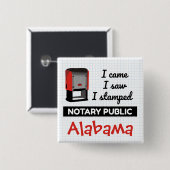 Saw 来 Sew公証人スタンプAlabama 缶バッジ (正面&裏面)