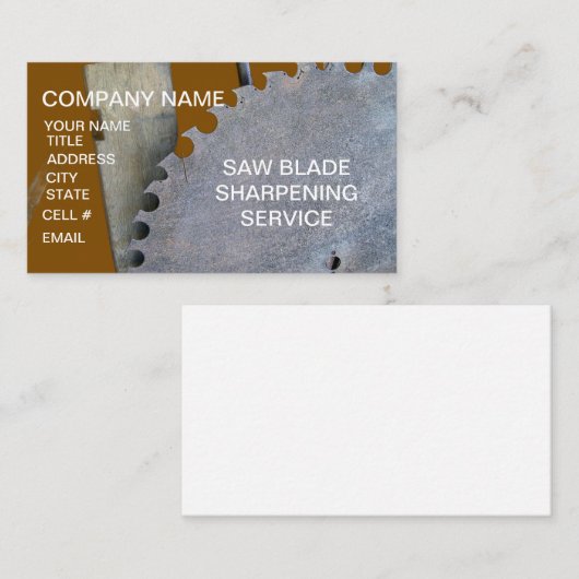 Sawmill Blade Sharpening  Business Card 名刺 (正面/裏面)