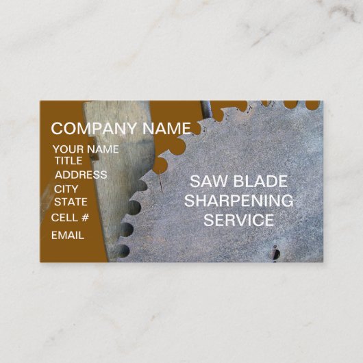 Sawmill Blade Sharpening  Business Card 名刺 (正面)