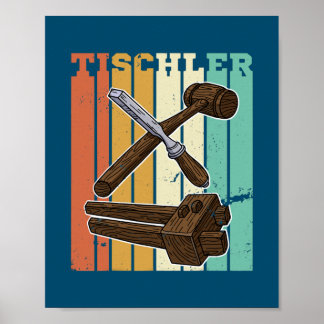 Sawmill Carpenter Carpenter Woodworker Chainsaw ポスター