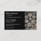 Sawnログ写真大工黒の名刺 名刺 (裏面)