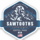 Sawtooth Mountains Idaho Hiking Badge シール (正面)