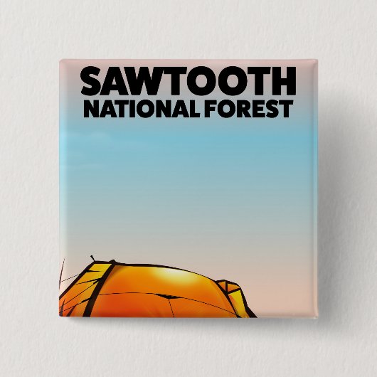 Sawtooth National Forest Travelポスター 缶バッジ (正面)